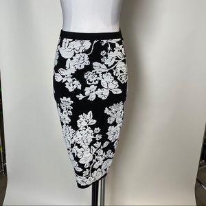 Milly black & white floral pencil skirt. Orig $295